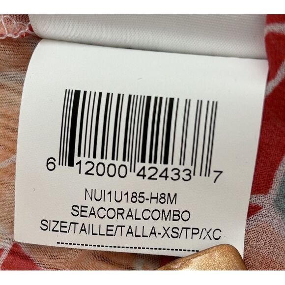 BCBG GENERATION Cami Top Size XS Sea Coral Combo Geometric Print Semi Sheer - Picture 6 of 9